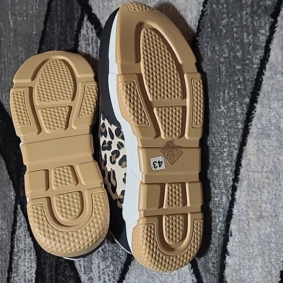 LEOPARD PRINT BLACK FAUX LEATHER LACE-UP SNEAKERS - Picture 8 of 11